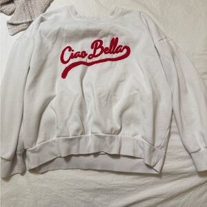 Z Supply White Sweatshirt with Red Text